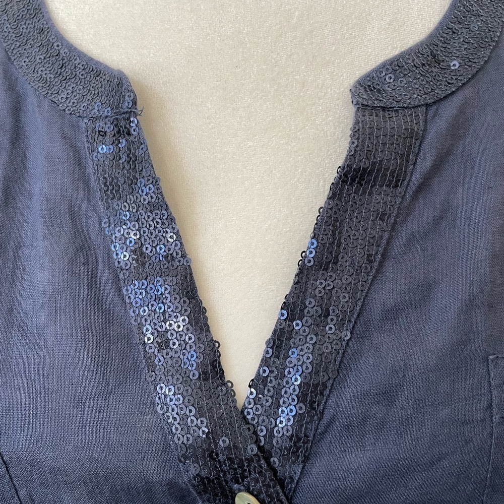 Chico's Midnight Blue Button-Down Shirt - Picture 5 of 14